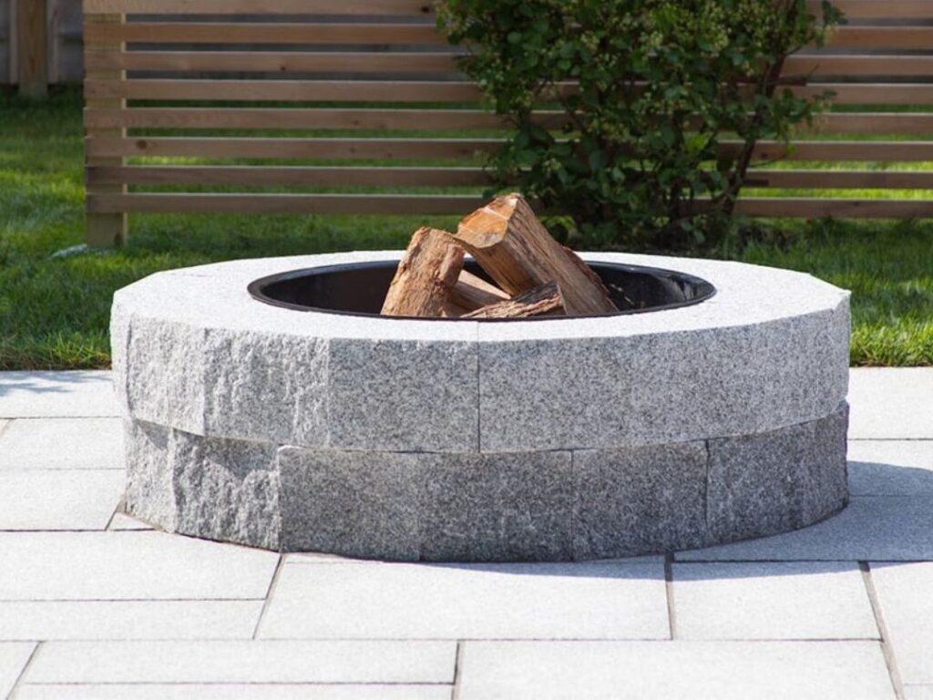 stones (granite outdoor fireplace)