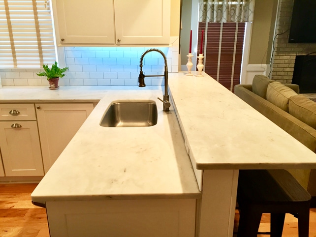 honed finish marble countertop