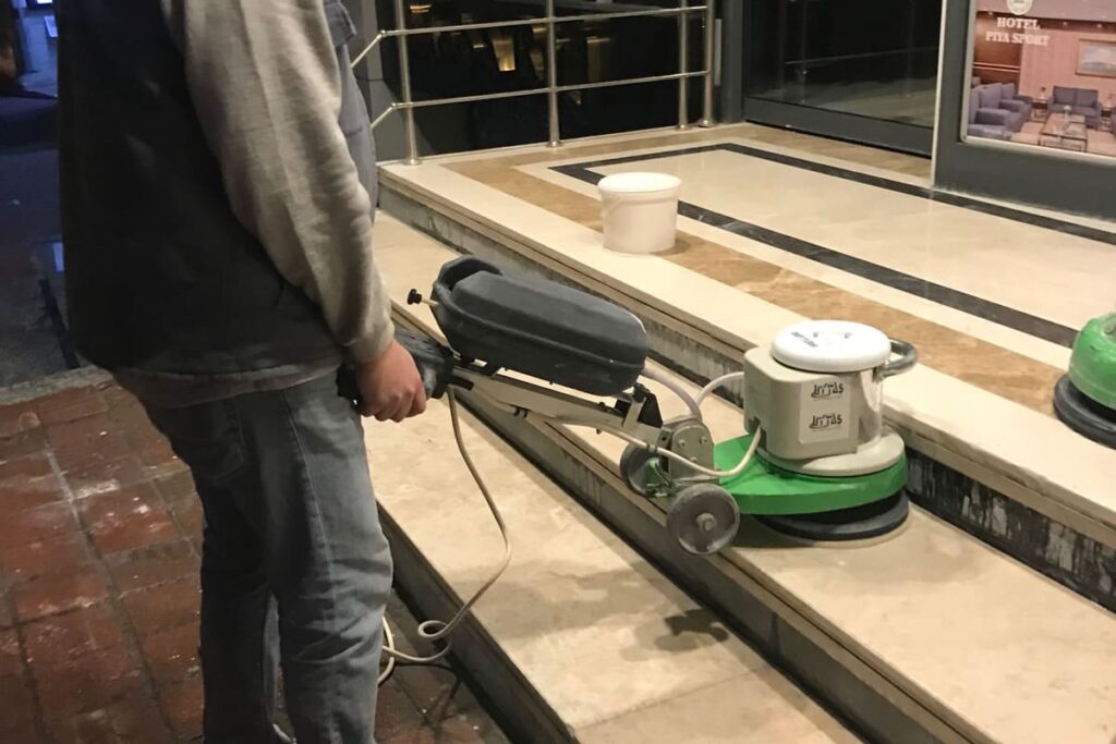 cleaning marble staircases