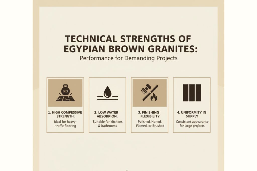 Technical Strengths of Egyptian Brown Granites