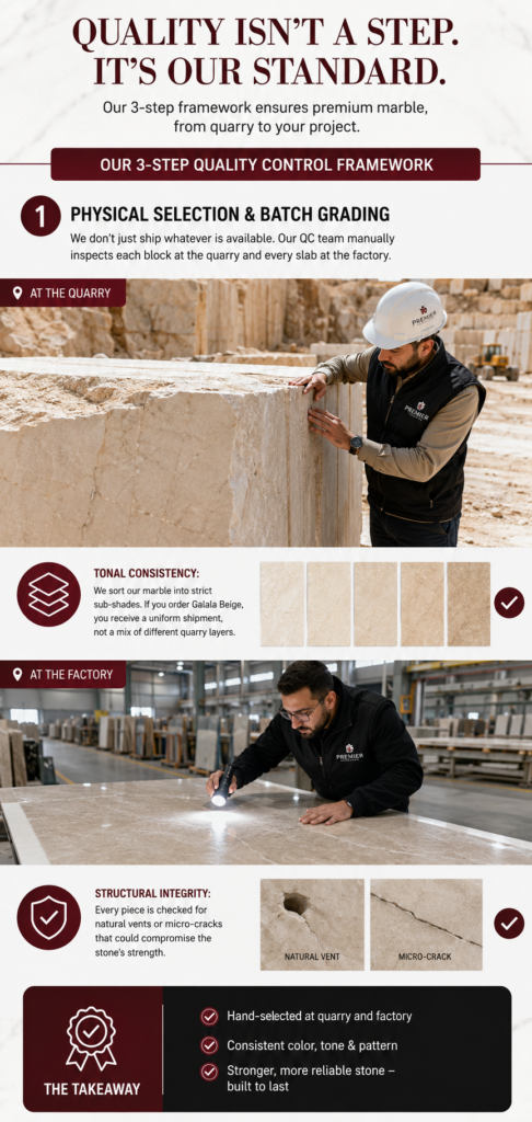 The Egyptian Marble Quality Control process
